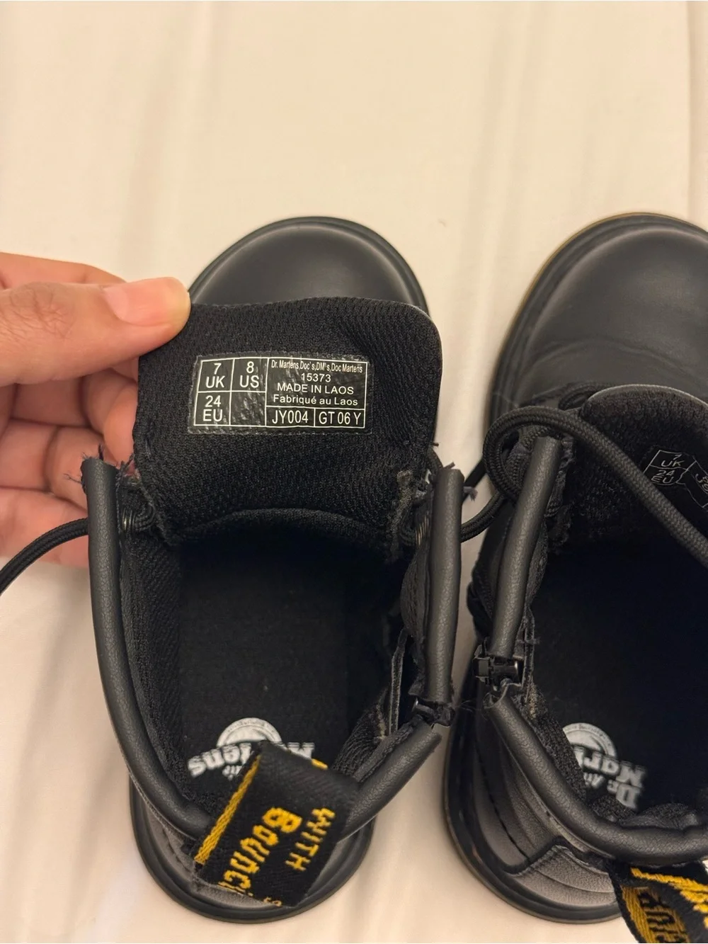 DR MARTENS TODDLER 1460 SOFTY T LEATHER LACE UP BOOTS